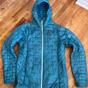 Patagonia Teal Hooded Micro Puff Jacket - Women's